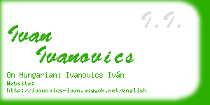 ivan ivanovics business card
